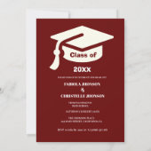 Faire-part Simple script burgundy double graduation (Dos)