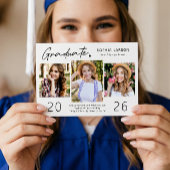 Faire-part Simple Script de fin d'études 3 Collage de photos 