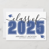 Faire-part Simple Script Graduate Photo Blue Graduate (Devant)