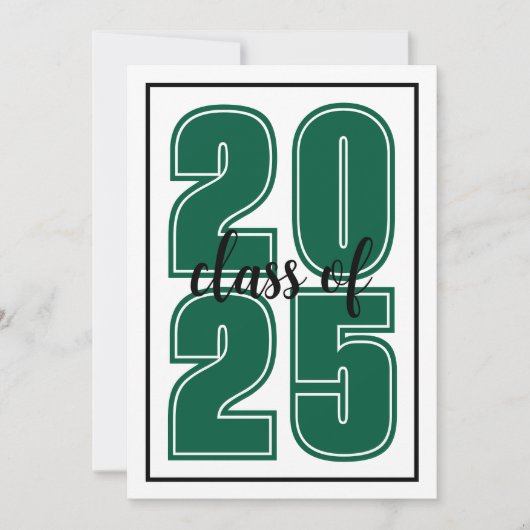 Faire-part Simple Script Graduate Photo Green Graduate (Devant)