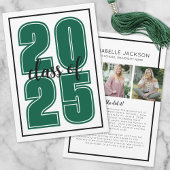 Faire-part Simple Script Graduate Photo Green Graduate