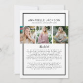 Faire-part Simple Script Graduate Photo Red Graduation (Dos)