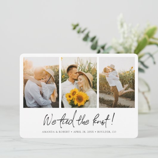 Faire-part Simple Sweet Multi Photo Collage Elopement Mariage (Debout devant)