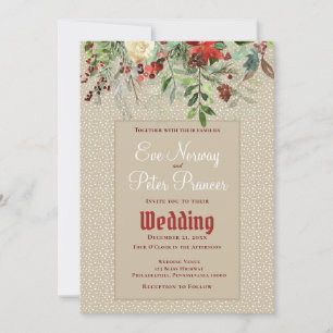 Faire-part Simple Winter par Christmas Greens Wedding
