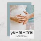 Faire-part Simple You + Me= Trois Ajouter Détails Photo Gross (Devant / Derrière)