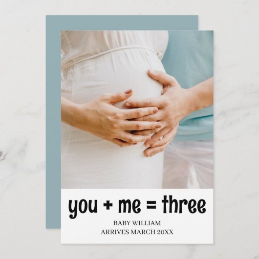 Faire-part Simple You + Me= Trois Ajouter Détails Photo Gross (Devant / Derrière)