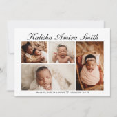 Faire-part Simplement Elegant Neutral Bébé Photo Collage Nais (Devant)