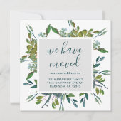 Faire-part Simples espaces verts Nouveau nom Nous avons démén (Devant)