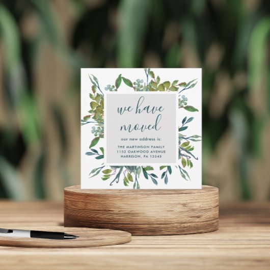 Faire-part Simples espaces verts Nouveau nom Nous avons démén