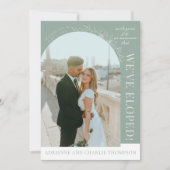 Faire-part Simplicité Florale 1 Elopement Moderne Vert (Devant)