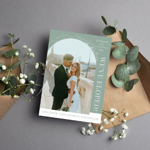Faire-part Simplicité Florale 1 Elopement Moderne Vert