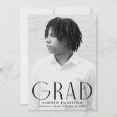Faire-part Simplicité moderne Black Photo Graduation (Devant)