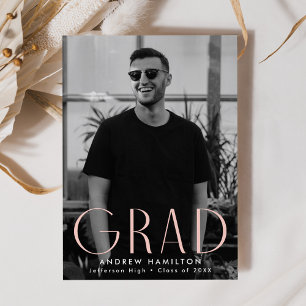 Faire-part Simplicité moderne Blush Photo Graduation