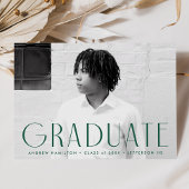 Faire-part Simplicité moderne Green Photo Graduation