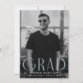 Faire-part Simplicité moderne Sky Blue Photo Graduation (Devant)