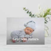 Faire-part Simply Elegant Full Photo avec Collage Birth (Debout devant)