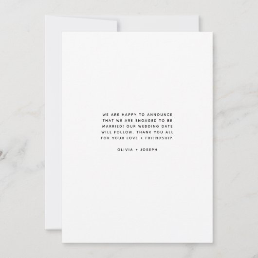 Faire-part Simply Engaged | Annonce de fiançailles photo mini (Dos)
