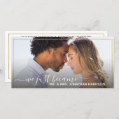 Faire-part Site Simple Elegant Or Juste Marié (Devant / Derrière)