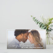 Faire-part Site Simple Elegant Or Juste Marié (Debout devant)