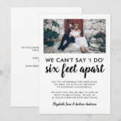 Faire-part Six Feet Apart Reporté Changement de date Photo Ma (Devant / Derrière)
