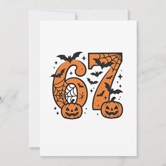 Faire-part Six sept mèmes Halloween 67 Mason Éffrayant (Devant)