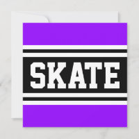 SKATE Fun Bright Purple Black White Racing Stripes
