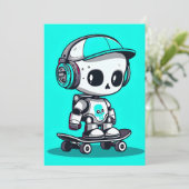 Faire-part Skate SkullBot (Debout devant)