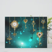 Faire-part Skeleton Keys on Green Background (Debout devant)