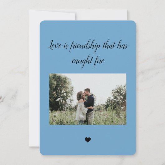 Faire-part Sky Blue Simple Mariage Mise à jour 2 Photo Diminu (Dos)