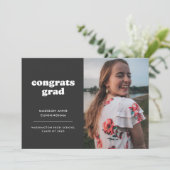 Faire-part Slate and White Congrats Grad Two - Diplôme photo (Debout devant)