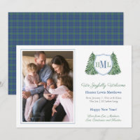 Smart Winter Blue Green Photo Baby Boy Birth