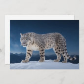 Faire-part Snow Leopard Wild Majestic Animal A Starry Galaxy (Devant / Derrière)