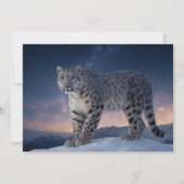 Faire-part Snow Leopard Wild Majestic Animal A Starry Galaxy (Devant)