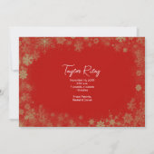 Faire-part Snowflakes Gold Photo de Noël (Dos)