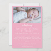 Faire-part Snowflakes Ski d'hiver Léger rose Naissance de Noë (Dos)