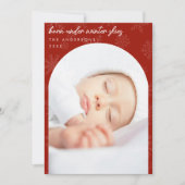 Faire-part Snowflakes Ski d'hiver Red Christmas Birth (Devant)