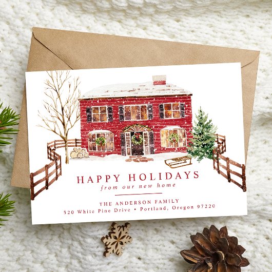 Faire-part Snowy Nouvelle Maison pour les Fêtes Vacances Démé