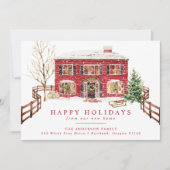 Faire-part Snowy Nouvelle Maison pour les Fêtes Vacances Démé (Devant)