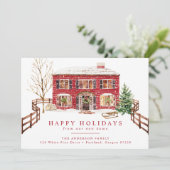 Faire-part Snowy Nouvelle Maison pour les Fêtes Vacances Démé (Debout devant)