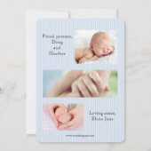 Faire-part Soeur annonçant la naissance du frère Bleu (Dos)