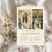 Faire-part Soft Sand 4 Photos Graduation Party