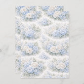 Faire-part SoftBlue Floral Pattern Elegant Romantic Botanical (Devant / Derrière)