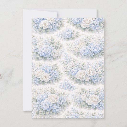 Faire-part SoftBlue Floral Pattern Elegant Romantic Botanical (Devant)