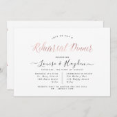 Faire-part Soirée de répétition élégante, Rose Gold Modern Sc (Devant / Derrière)