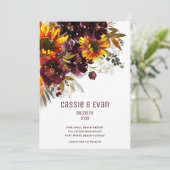 Faire-part Soleil Étincelant Et Vin Mariage De Tournesols Mod (Debout devant)
