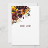 Faire-part Soleil Étincelant Et Vin Mariage De Tournesols Mod (Dos)