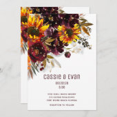 Faire-part Soleil Étincelant Et Vin Mariage De Tournesols Mod (Devant / Derrière)