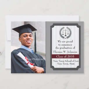 Faire-part Sophistication Law Graduation Photo