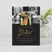 Faire-part Sophistiqué Grad Photo Collage de la fête de gradu (Debout devant)