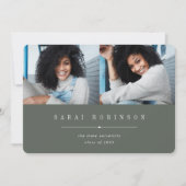 Faire-part Souligné | Simple Deux Diplôme Photo (Devant)